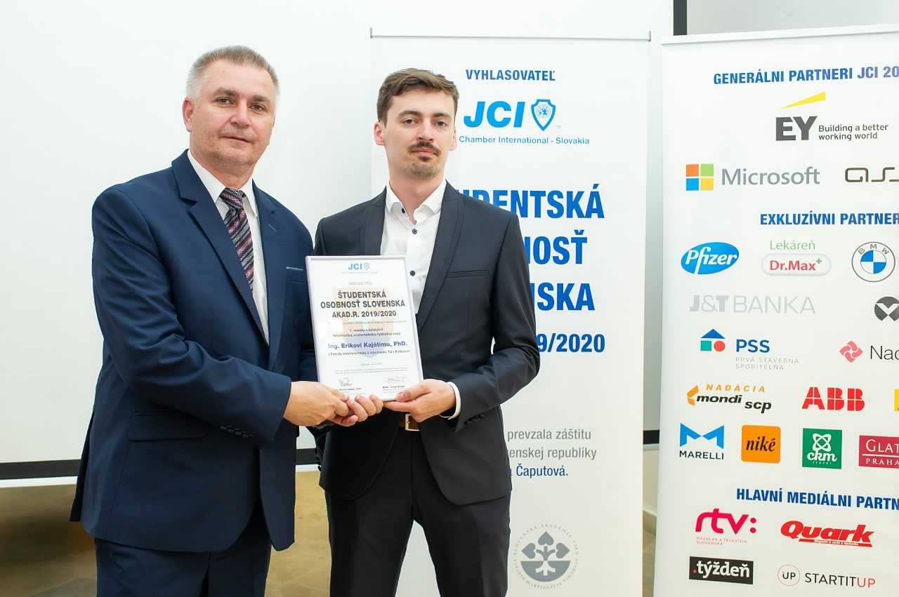 Ing. Erik Kajáti, PhD. Fakulta elektrotechniky a informatiky, TUKE - Laureát Študentskej osobnosti Slovenska za akad. rok 2019/2020